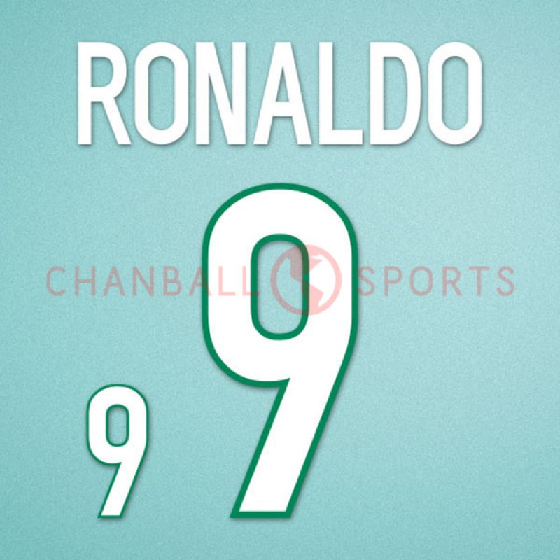 Brazil 1998 Ronaldo #9 World Cup Awaykit Nameset Printing 
