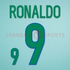 Brazil 1998 Ronaldo #9 World Cup Homekit Nameset Printing 