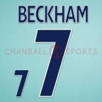 England 2003-2005 Beckham #7 Homekit Nameset Printing 