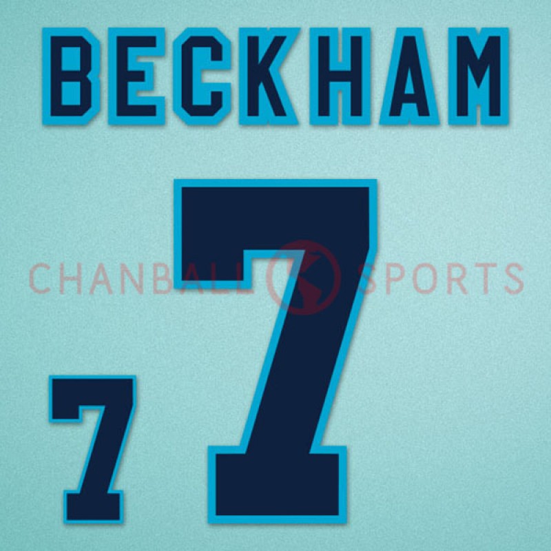 Beckham #17 2007-2009 England Homekit Nameset Printing 