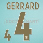 England 2006-2008 Gerrard #4 Awaykit Nameset Printing
