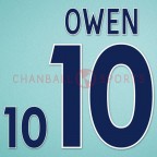 England 2003-2005 Owen #10 Homekit Nameset Printing 