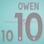 England 2004-2006 Owen #10 Awaykit Nameset Printing 
