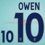 England 2005-2007 Owen #10 Homekit Nameset Printing 
