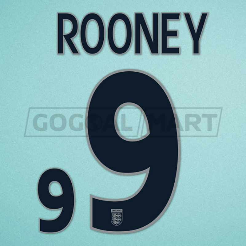 England 2005-2007 Rooney #9 Homekit Nameset Printing