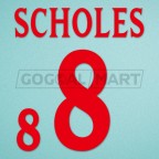 England 2000 Scholes #8 EURO Homekit Nameset Printing 