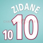 France 2000 Zidane #10 EURO Homekit Nameset Printing 