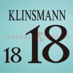 Germany 1996 Klinsmann #18 EURO Homekit Nameset Printing 