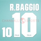 Italy 1994-1996 Baggio #10 Homekit Nameset Printing 