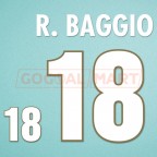 Italy 1996 Baggio #18 Homekit Nameset Printing