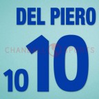 Italy 2000 Del Piero #10 EURO Awaykit Nameset Printing 