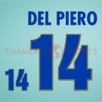 Italy 1996 Del Piero #14 EURO Awaykit Nameset Printing 
