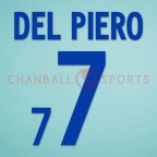 Italy 2002 Del Piero #7 World Cup Awaykit Nameset Printing 