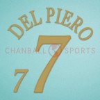 Italy 2004 Del Piero #7 EURO Homekit Nameset Printing 
