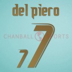 Italy 2006 Del Piero #7 World Cup Homekit Nameset Printing