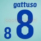Italy 2010 Gattuso #8 World Cup Awaykit Nameset Printing 