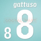 Italy 2010 Gattuso #8 World Cup Homekit Nameset Printing 