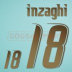 Italy 2006 Inzaghi #18 World Cup Homekit Nameset Printing