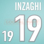 Italy 1998 Inzaghi #19 World Cup Homekit Nameset Printing