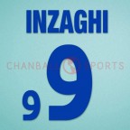Italy 2000 Inzaghi #9 EURO Awaykit Nameset Printing 