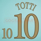 Italy 2004 Totti #10 EURO Awaykit Nameset Printing