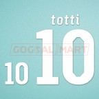 Italy 2010 Totti #10 World Cup Homekit Nameset Printing 