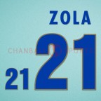 Italy 1996 Zola #21 EURO Awaykit Nameset Printing 
