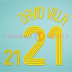 Spain 2006 David Villa #21 World Cup Homekit Nameset Printing 