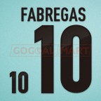 Spain 2012 Fabregas #10 EURO Awaykit Nameset Printing