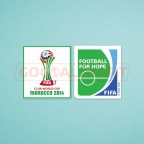 FIFA Club World Cup Morocco 2014 + Football For Hope Sleeve Soccer Patch / Badge 
