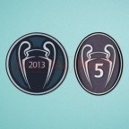 UEFA Champions League Winner 2012-2013 + 5 Times Trophy (dark grey) Bayern Munchen Sleeve Soccer Patch / Badge
