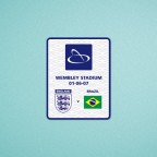 England vs Brazil Wembley Stadium 2007 Soccer Patch / Badge