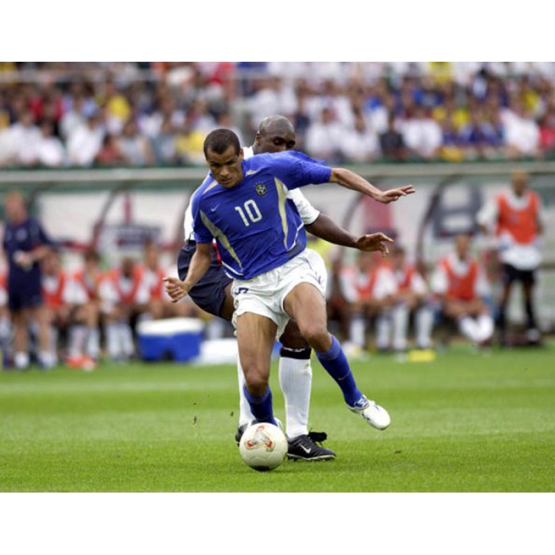 Brazil 2002 Rivaldo #10 World Cup Awaykit Nameset Printing 