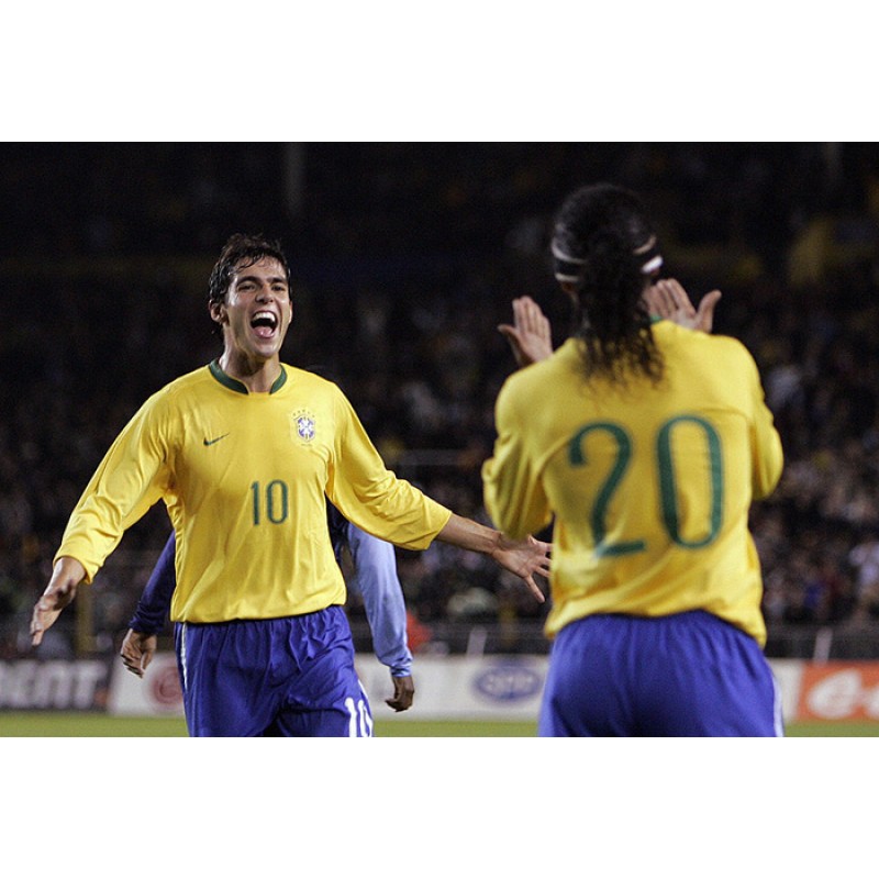Brazil Ronaldinho #10 World Cup 2006 Awaykit Nameset Printing 