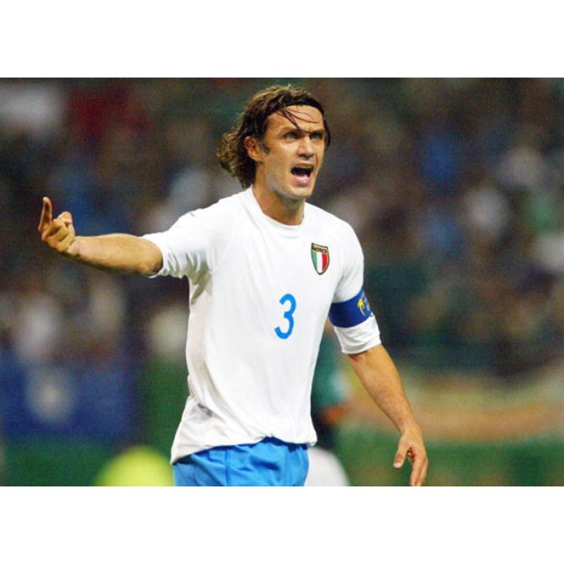 Maglia Italia Maldini Mondiali 2002 Giappone Corea - Jersey Vintage Da Calcio - Nuova Con Etichette - Foto 4
